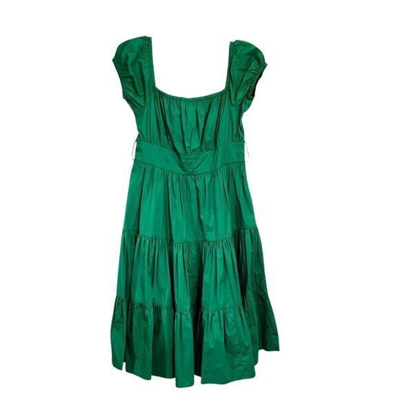 Wayward Fancies Midi Dress L Kelly Green Milk maid Tiered - Picture 1 of 5